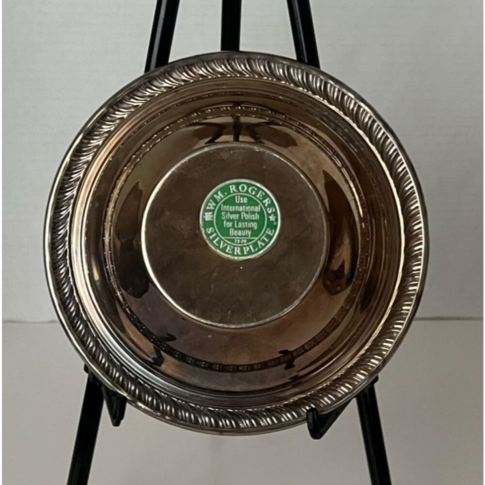 Vintage Wm. Rogers Silverplate Small Candy Bowl Dish Rope Edge Design - Picture 4 of 10